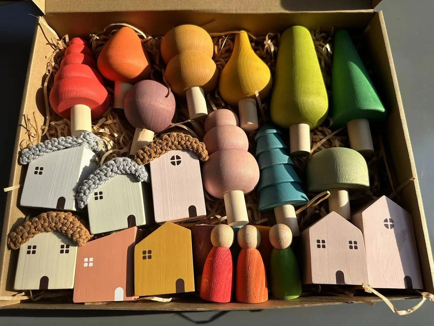 Colorful Wood Stacking Blocks Toy Set for Kids - Luxicro