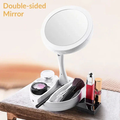 Portable LED Travel Mirror with 10x Magnification