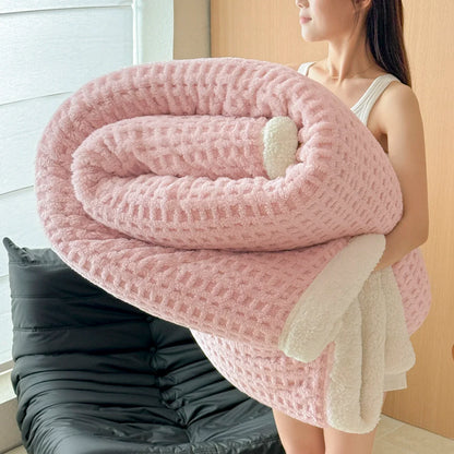 Plush Double Layer Fleece Blanket - Ultra Soft Warm Throw