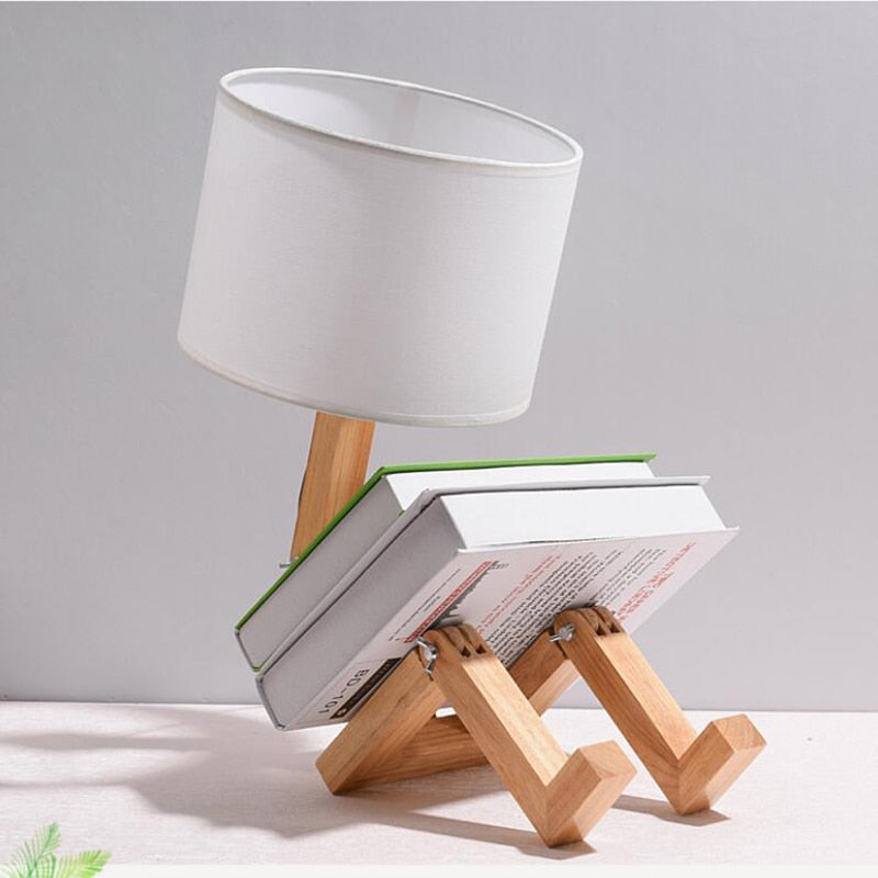 Rustic Wood Bedroom Night Lamp