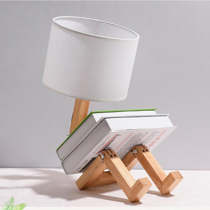 Rustic Wood Bedroom Night Lamp