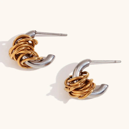 Classic Dual Tone Drop Earrings