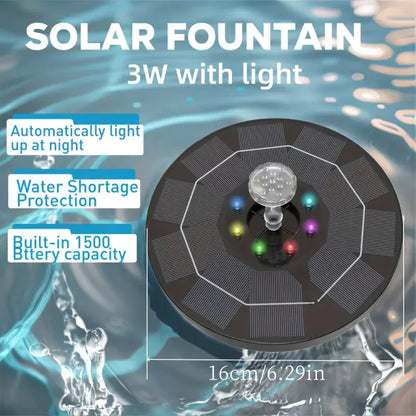 Solar Powered Garden Fountain with RGB Lights - Luxicro