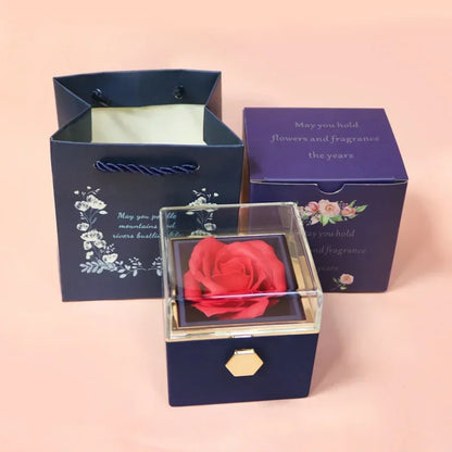 Beautiful Rose Rotating Jewelry Storage Box