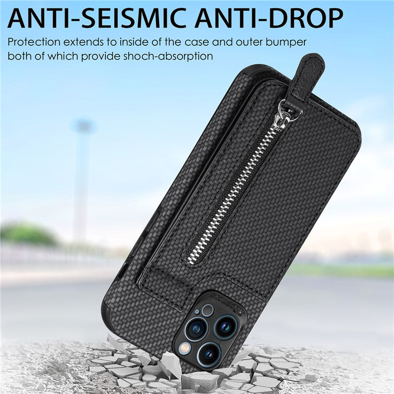 Luxicro Slim Zip Phone Wallet Case