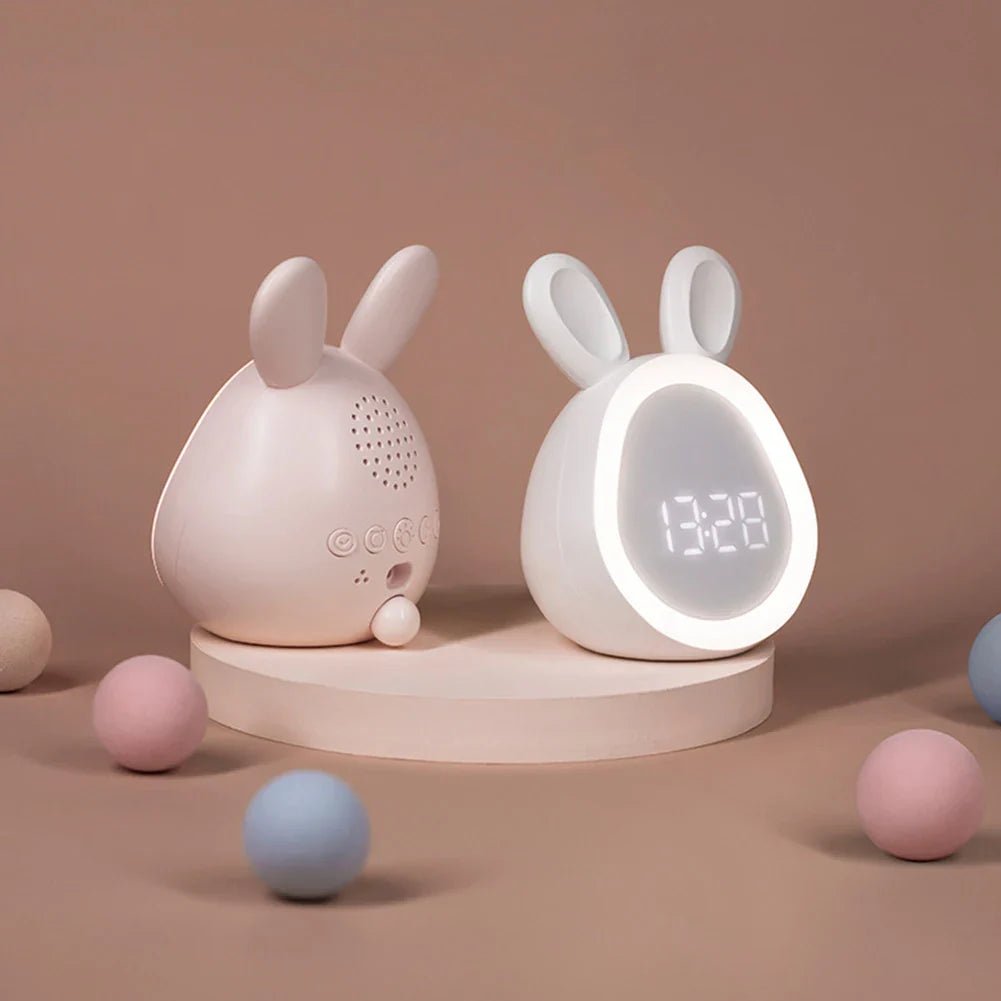 Cute Kids Rabbit Clock with LED Nightlight