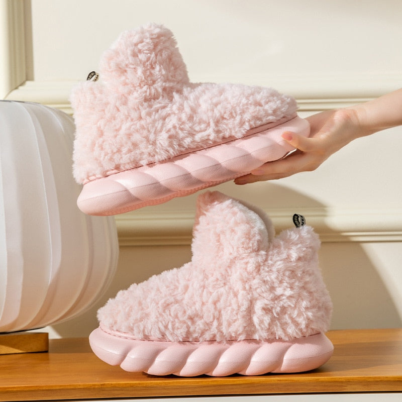 Cozy Warm Women's Plush Slipper Boots
