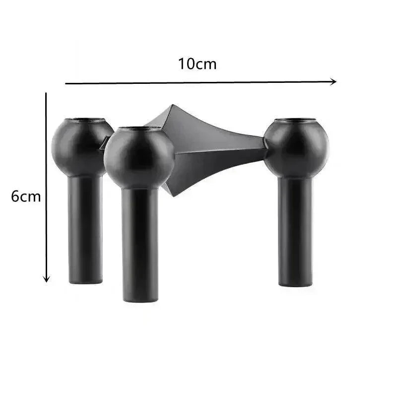 Sleek Metal Candle Holder - Contemporary Silver Stand