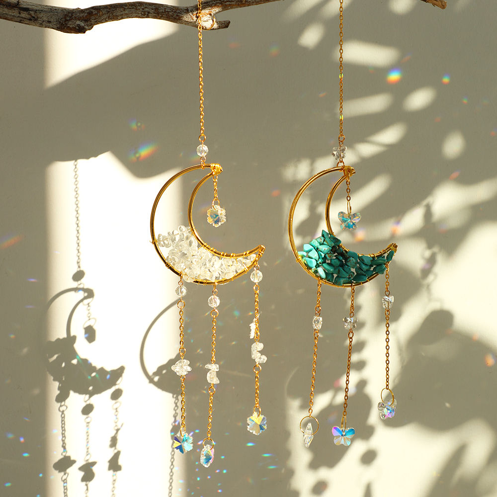 Beautiful Glass Moon Window Decor