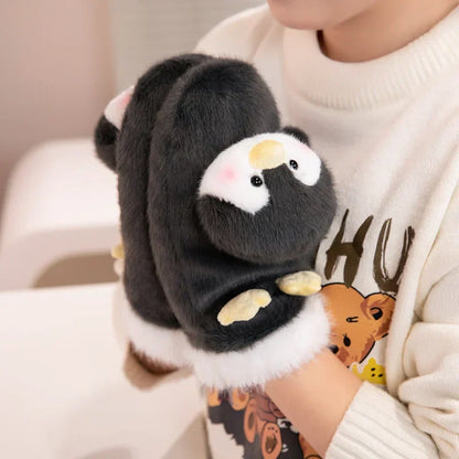 Cozy Cartoon Character Fleece Gloves