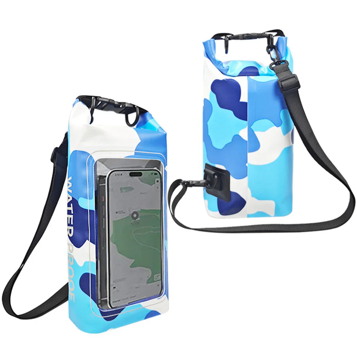 Waterproof 2L Dry Sack with Phone Window for Swimming