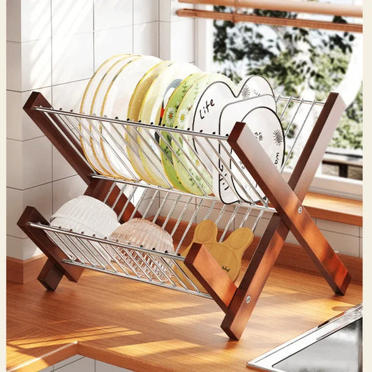 Compact Space Saving Folding Dish Rack - Luxicro