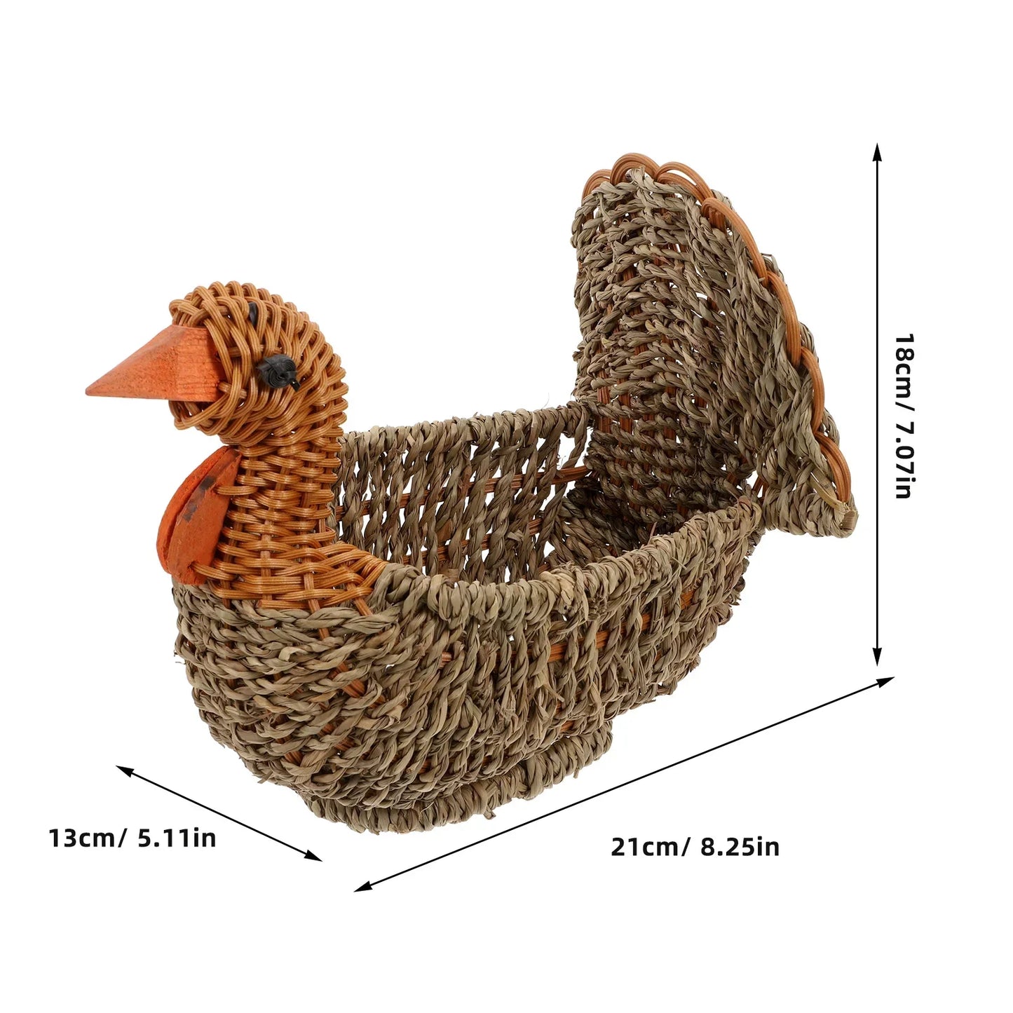 Rustic Handwoven Natural Wicker Turkey Basket