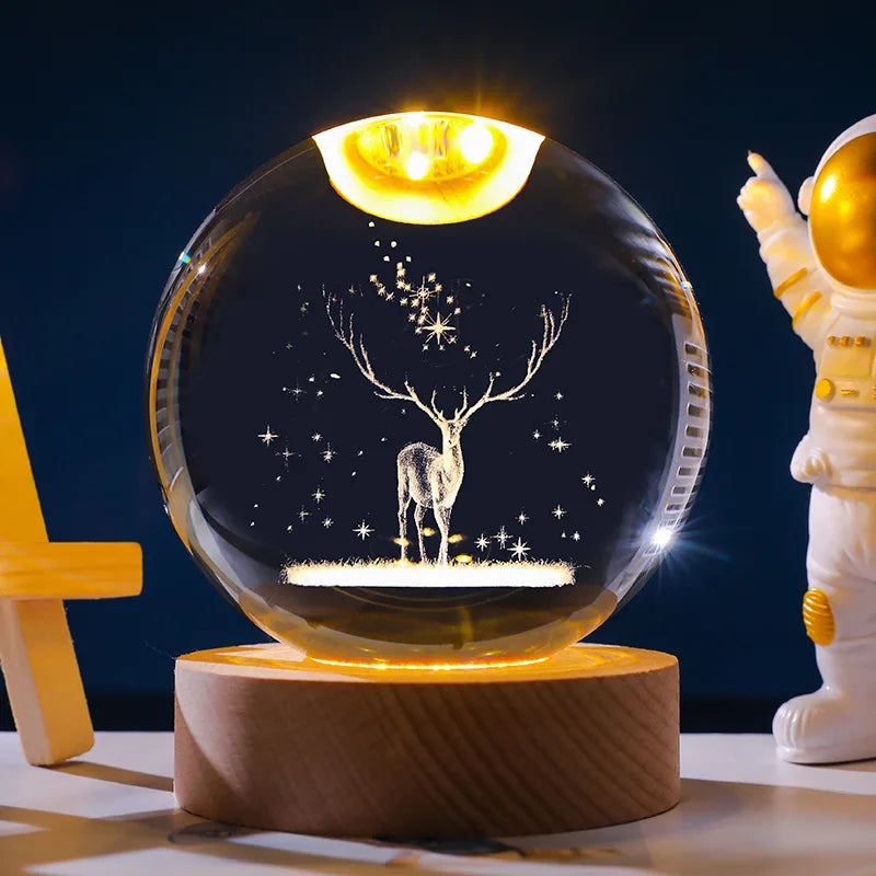 Sparkling Crystal LED Night Light with Star Pattern