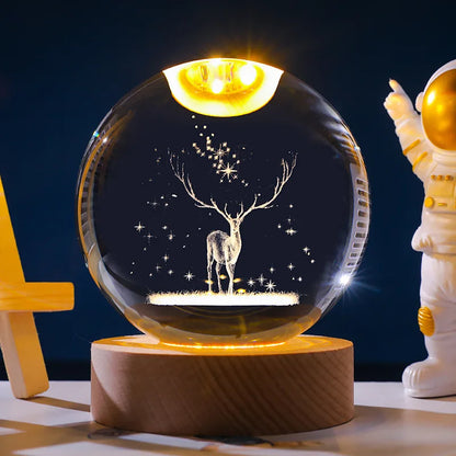 Sparkling Crystal LED Night Light with Star Pattern