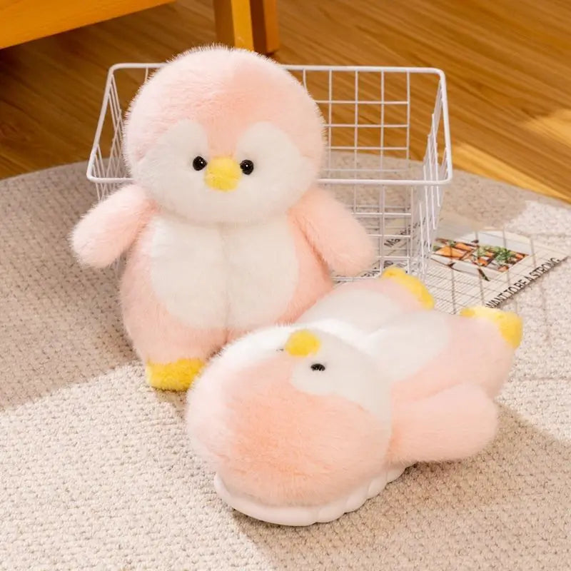 Cozy Penguin Fuzzy Slipper Boots