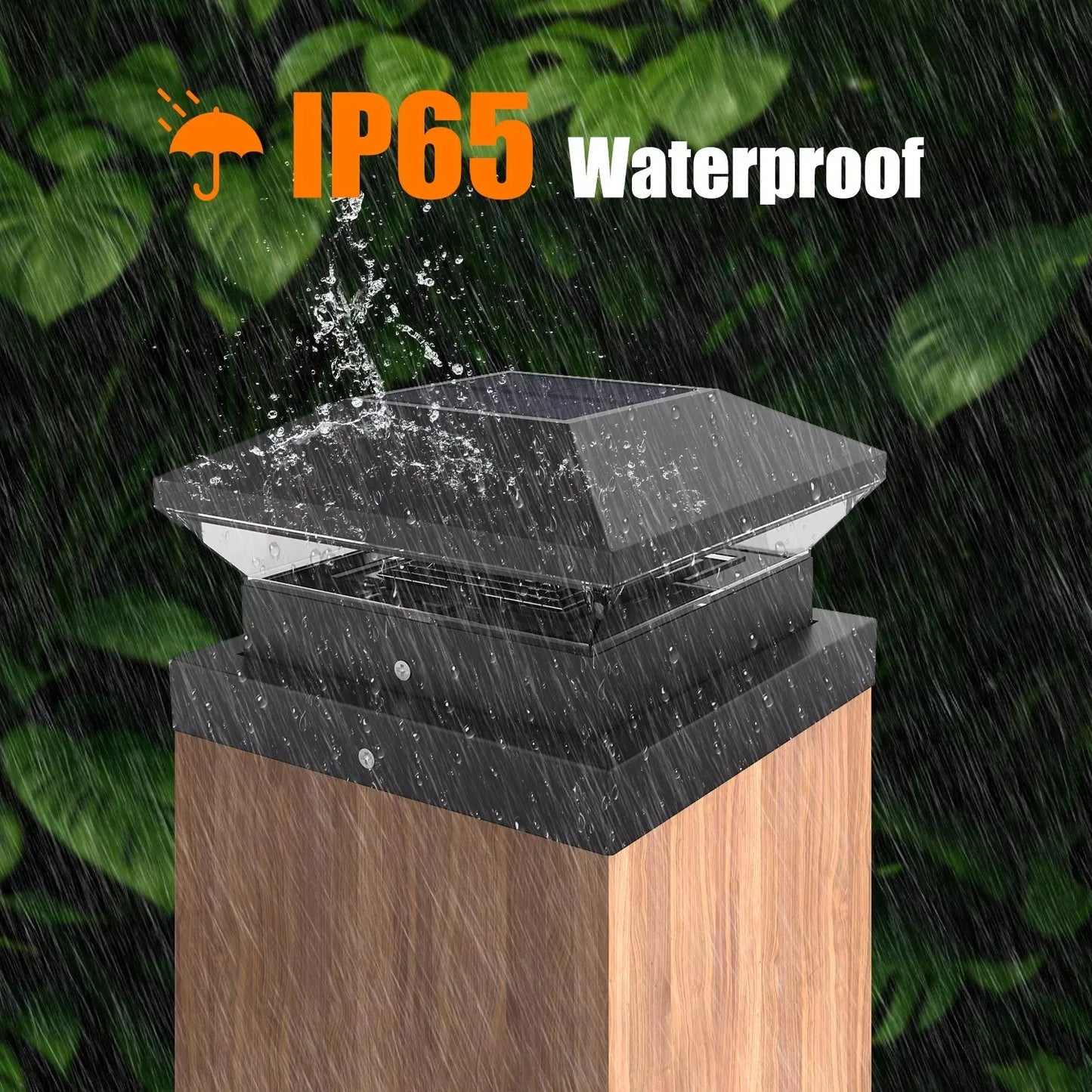 Outdoor Solar Post Lamp Adjustable Warm White Waterproof