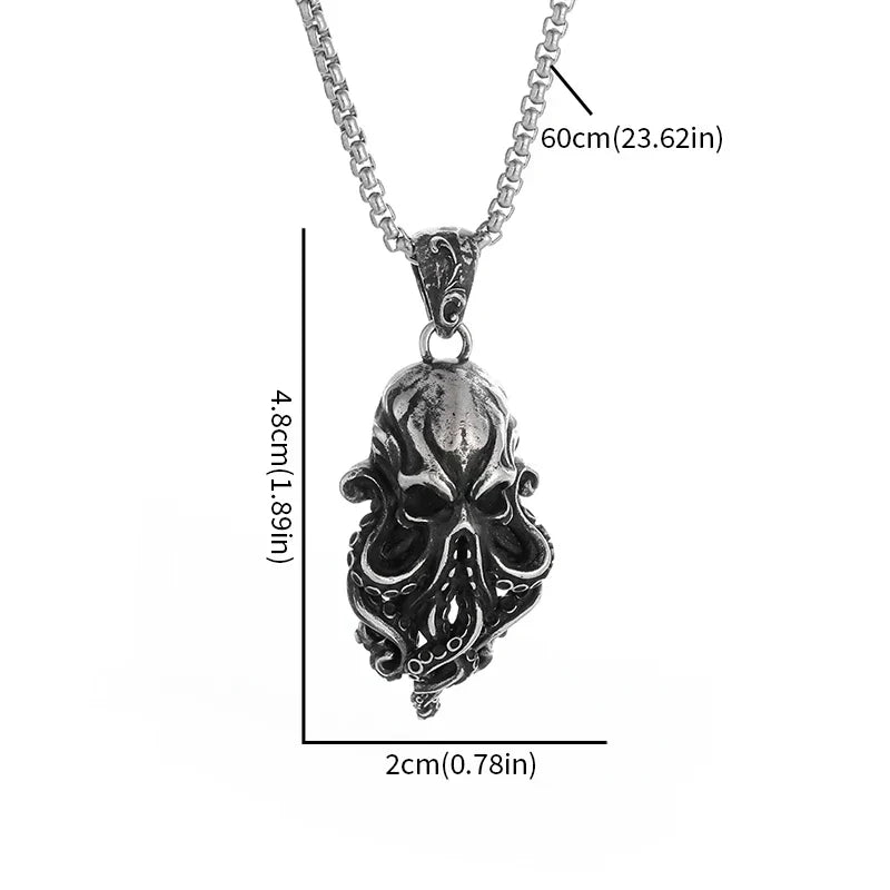 Dark Skull Ocean Pendant Necklace