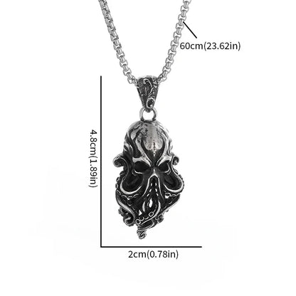 Dark Skull Ocean Pendant Necklace
