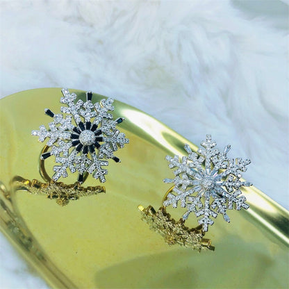Sparkling Ice Crystal Spinning Ring