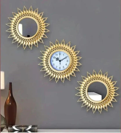 Luxury Clock and Mirror Home Decor Set