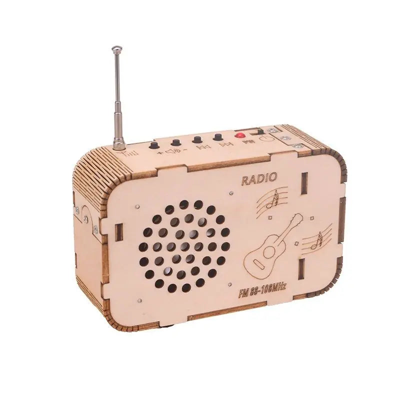 Fun Wooden Radio Builder Kit STEM Toy for Kids - Luxicro