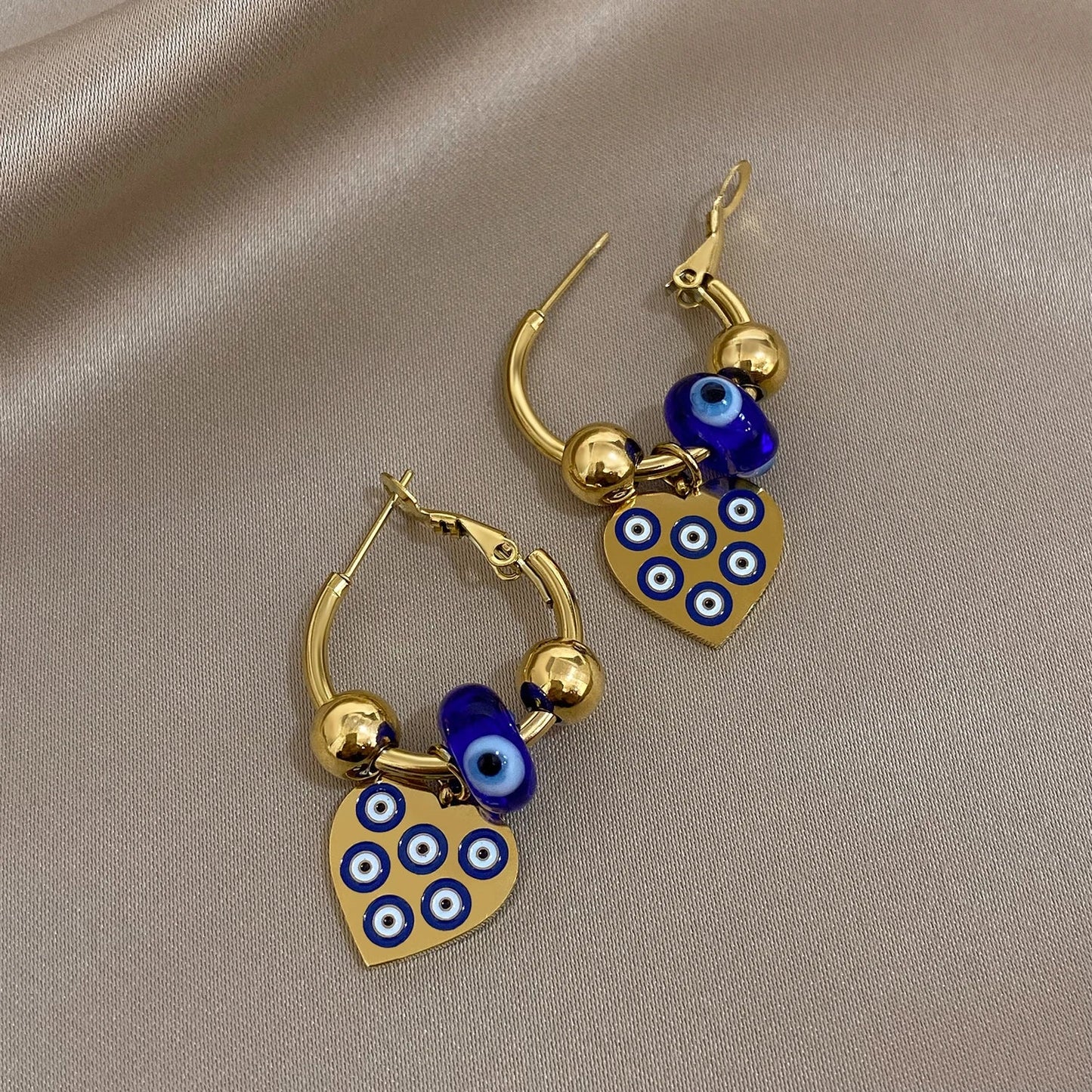 Sparkling Sterling Heart Hoop Earrings
