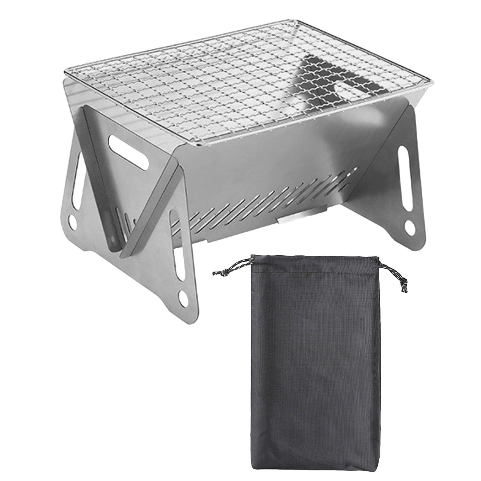 Compact Folding Outdoor Charcoal BBQ Grill - Luxicro