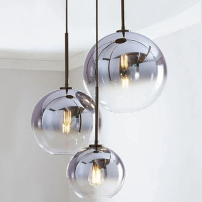 Luxury Gold Tone Glass Globe Chandelier