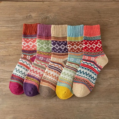 Cozy Women's Thick Wool Socks 5 Pack Winter Warm