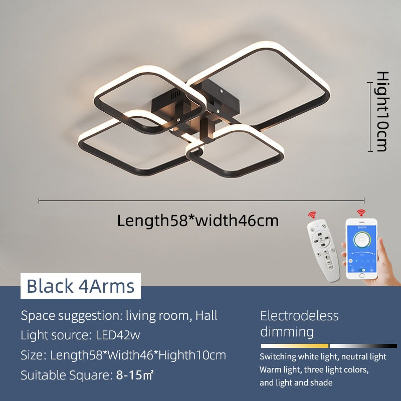 Luxury Glass Modern LED Ceiling Lamp
