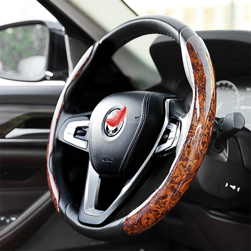 Rough Wood Grain Steering Wheel Wrap
