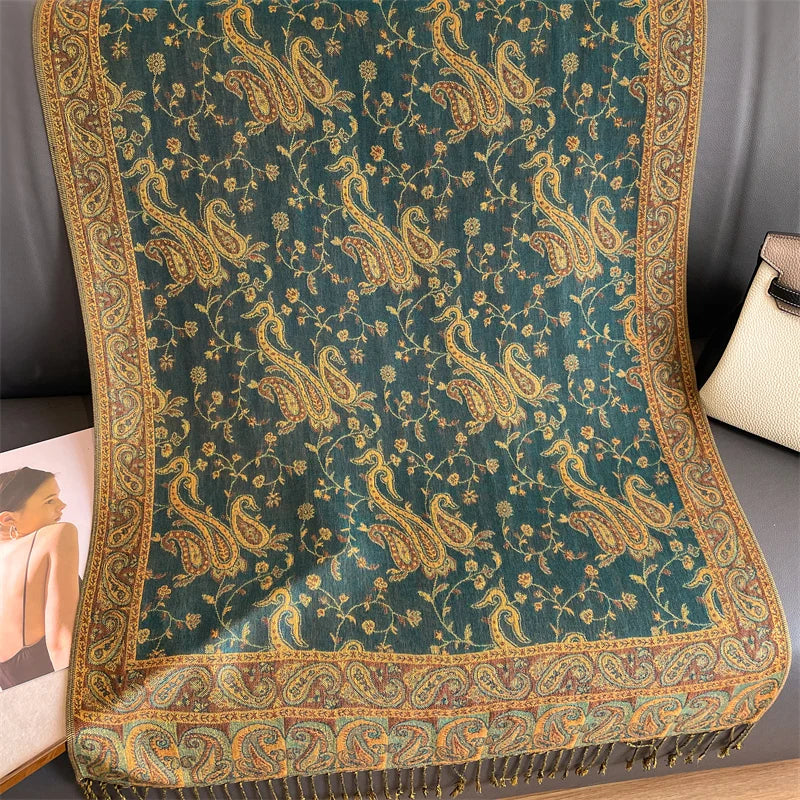 Soft Cashmere Women's Scarf with Warm Luxury Print