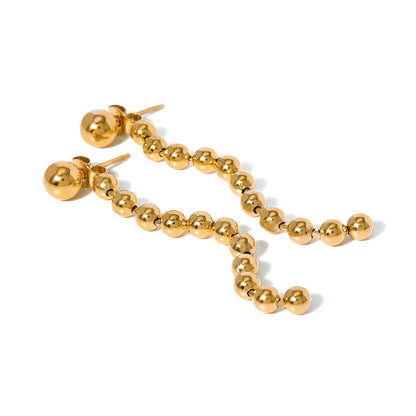 Elegant Dainty Beaded Gold Earrings