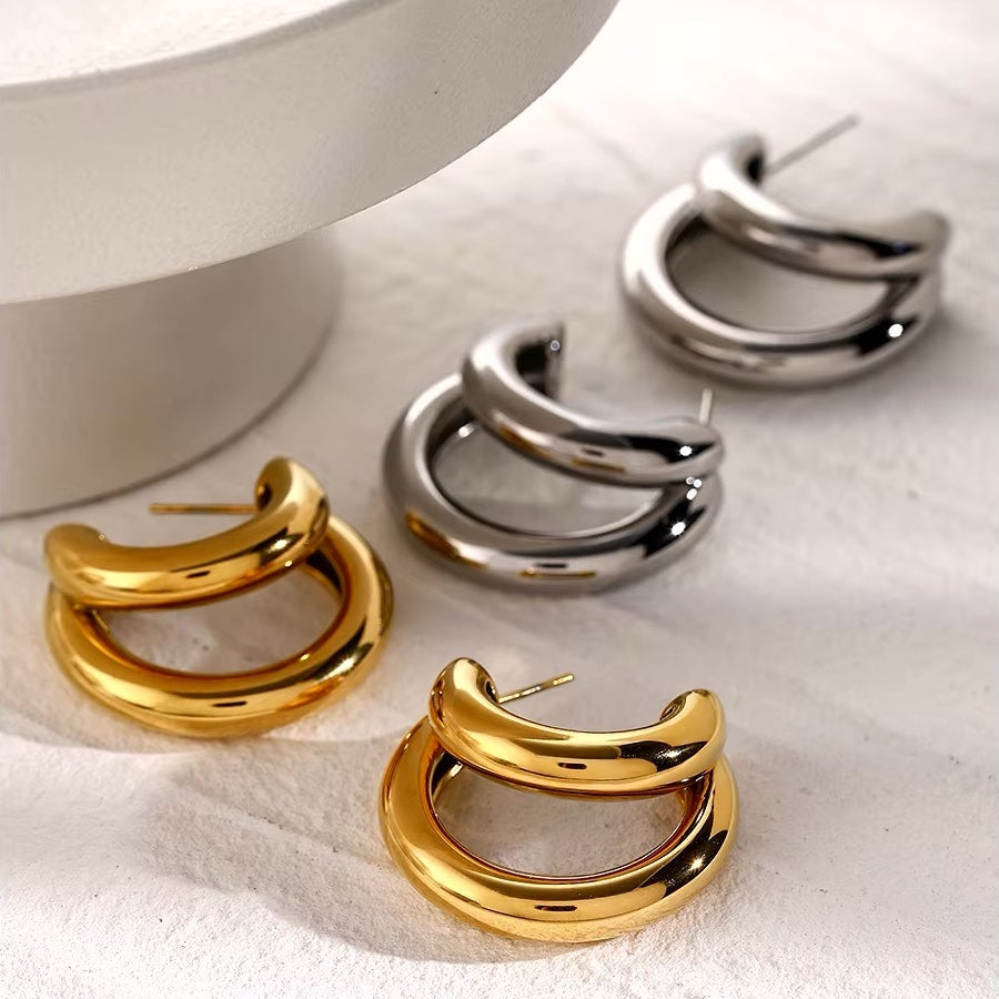 Luxurious Moon Shape Dangle Earrings