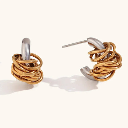 Classic Dual Tone Drop Earrings - Luxicro
