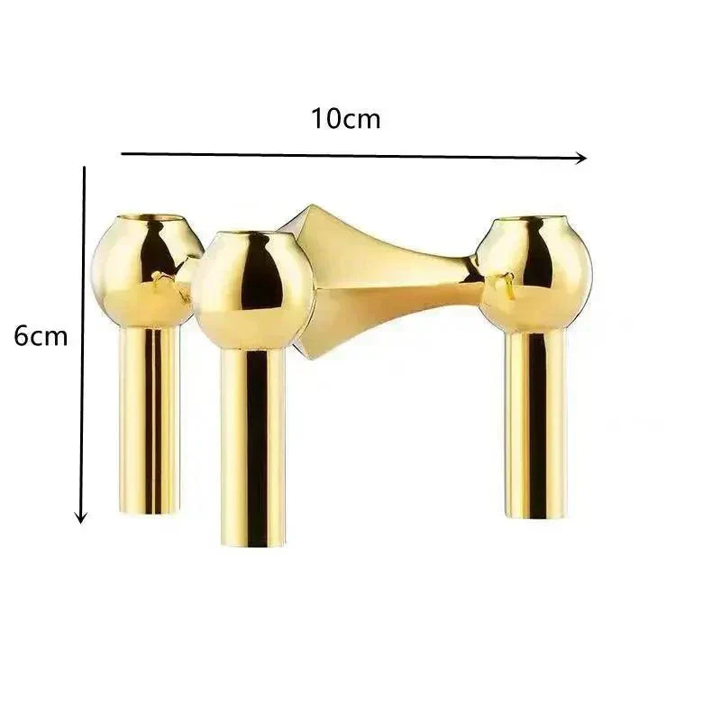 Sleek Metal Candle Holder - Contemporary Silver Stand