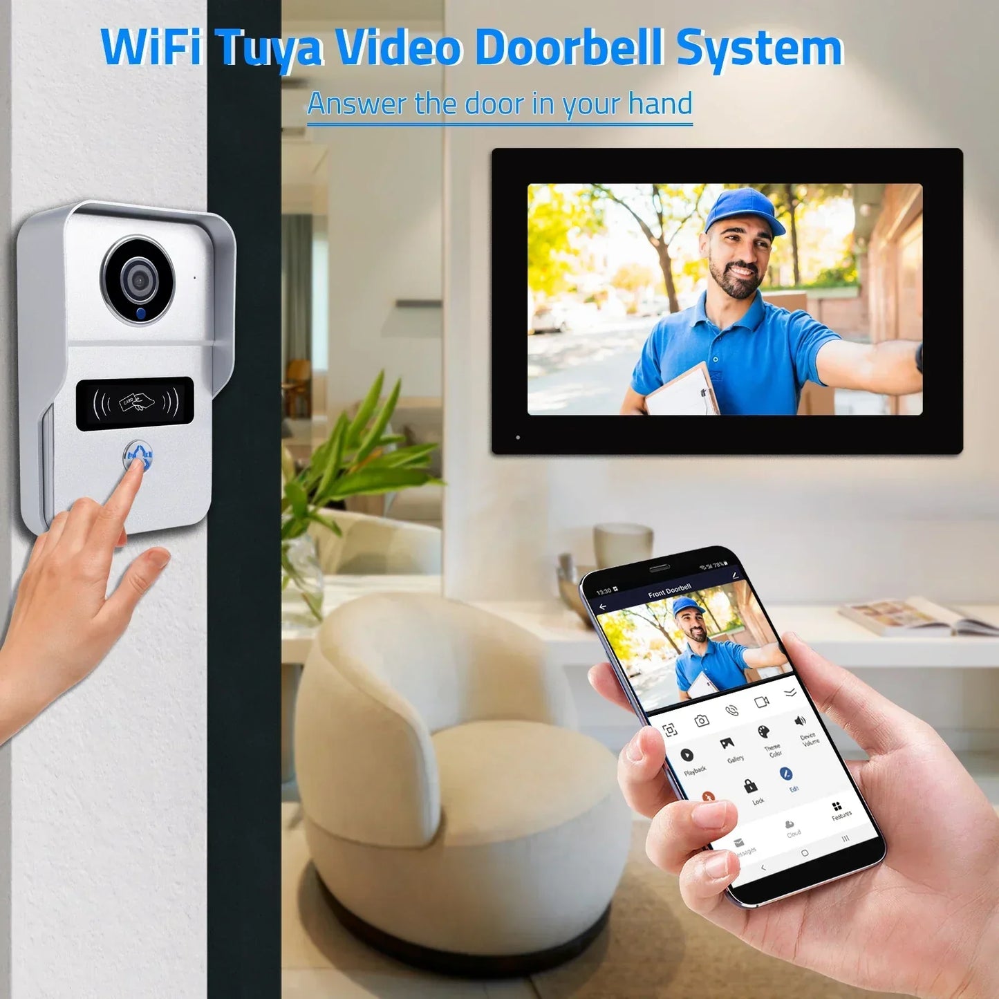 Wireless Smart Doorbell with 1080P HD Camera