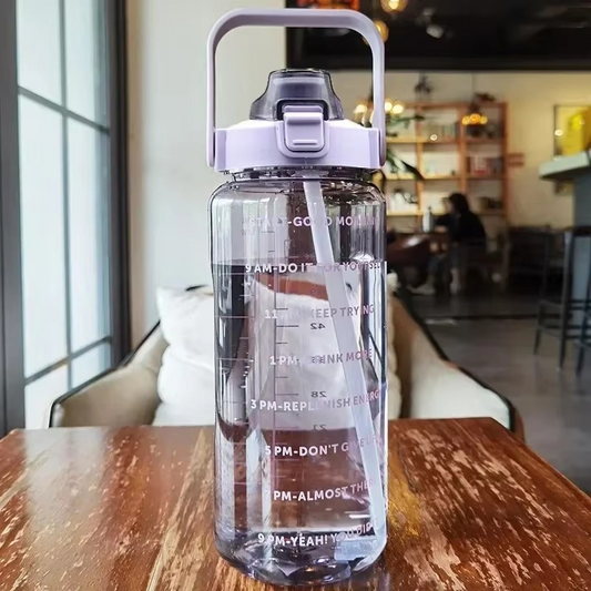 Big 68oz Gym Water Bottle with Straw and Tracker - Luxicro