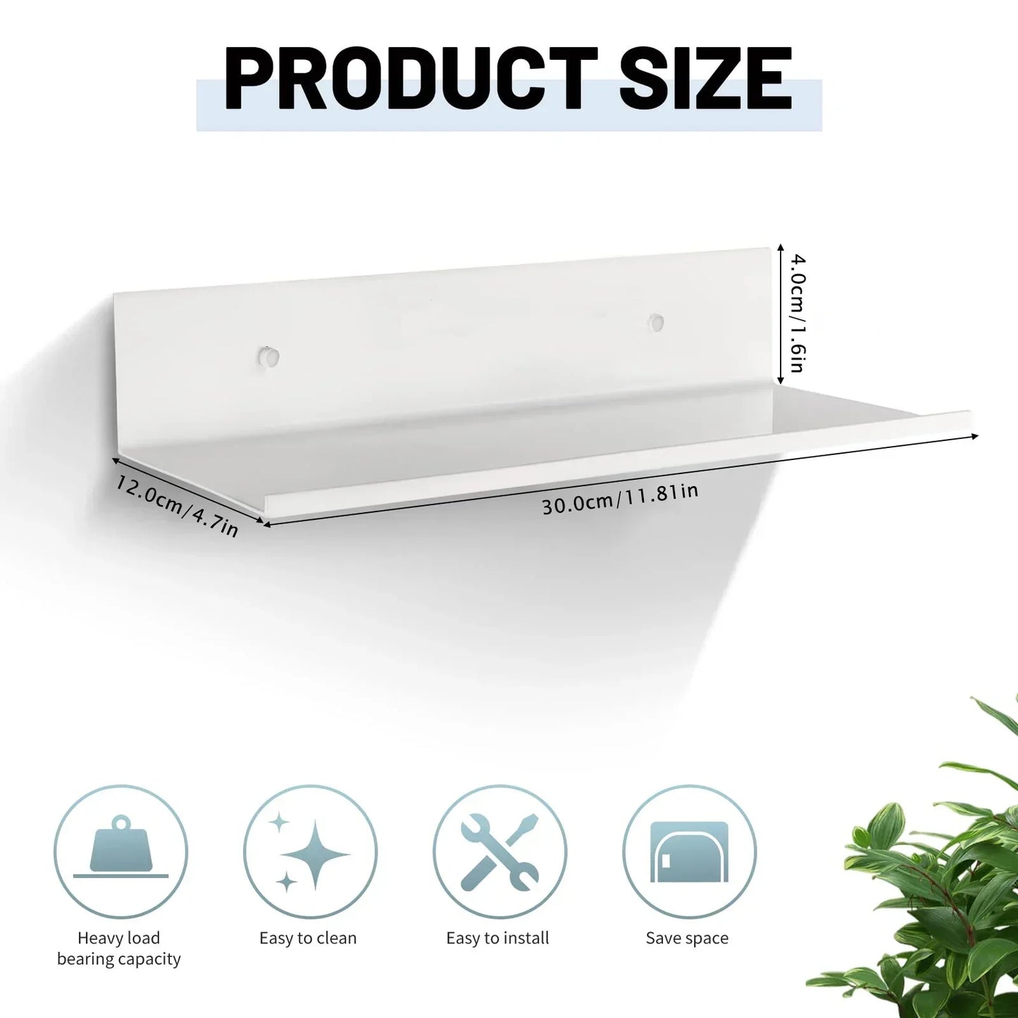 Contemporary Stainless Steel Wall Bracket Shelf