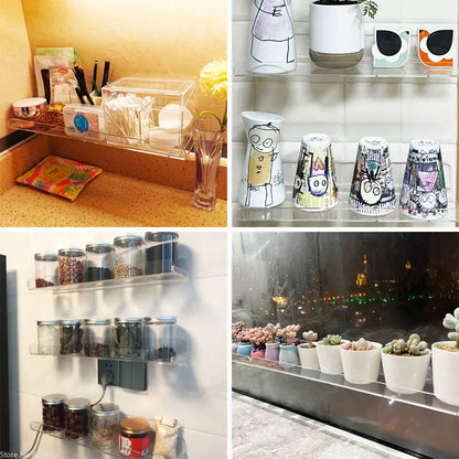 Clear Glass Wall Mount Shelf