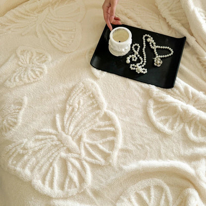 Cozy Plush Throw Blanket with Colorful Butterfly Pattern