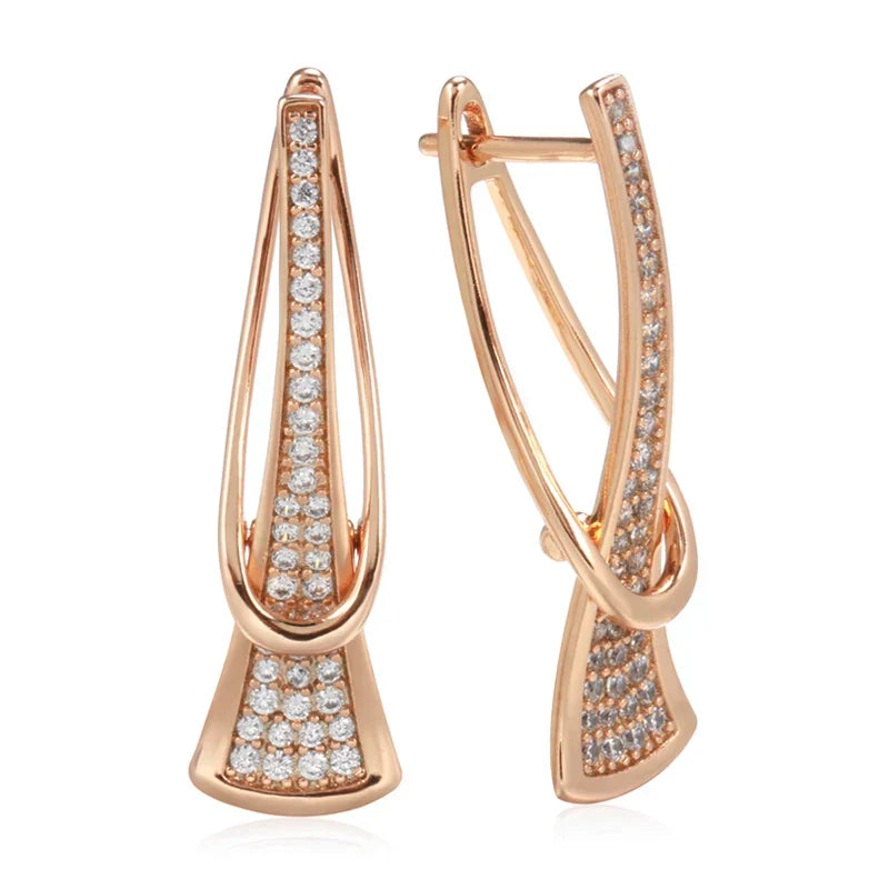 Sparkling Triple Layer Diamond Dangle Earrings