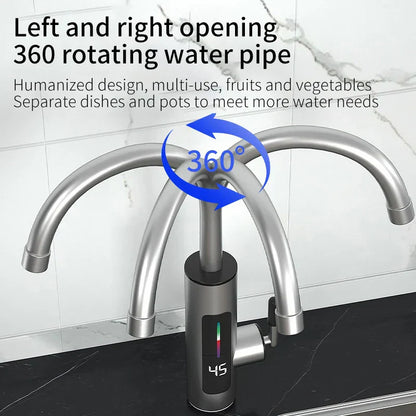 Fast Heat Kitchen Faucet 3000W Stainless Steel Mixer Tap