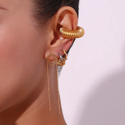 Classic Dual Tone Drop Earrings