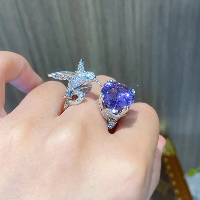Beautiful Bird Stone Engagement Ring