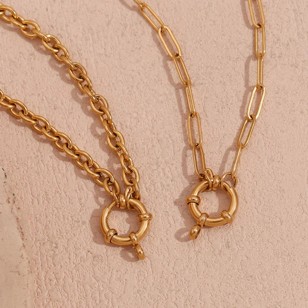 Elegant Gold Bar Link Chain Necklace