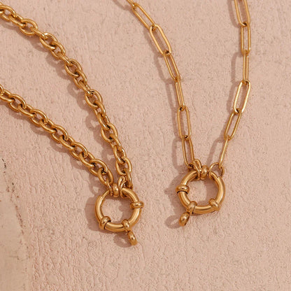 Elegant Gold Bar Link Chain Necklace