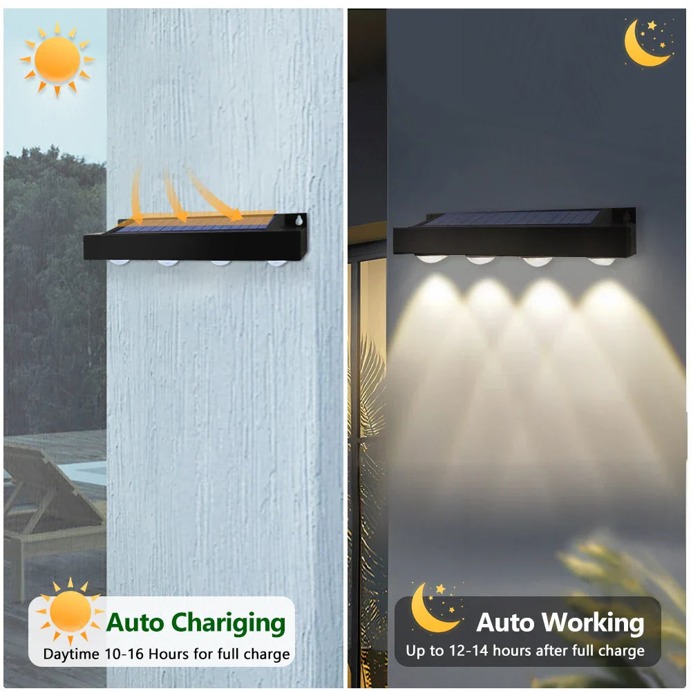 Bright Solar Powered Garden Lights 4-Pack Outdoor Set
