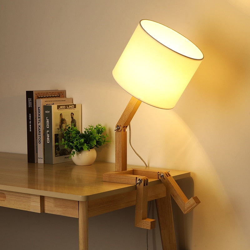 Warm Wooden Bedside Table Lamp - Luxicro